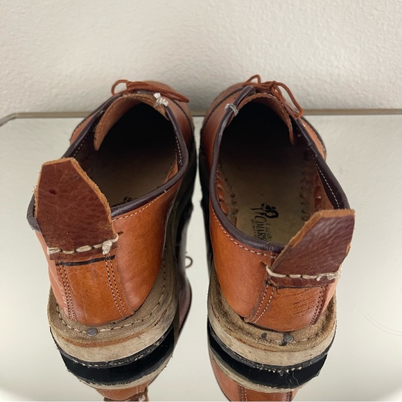 Mens Burnt Brown Tooled Leather Handmade Closed Toe Aztec Calendar Huaraches - Picture 6 of 14